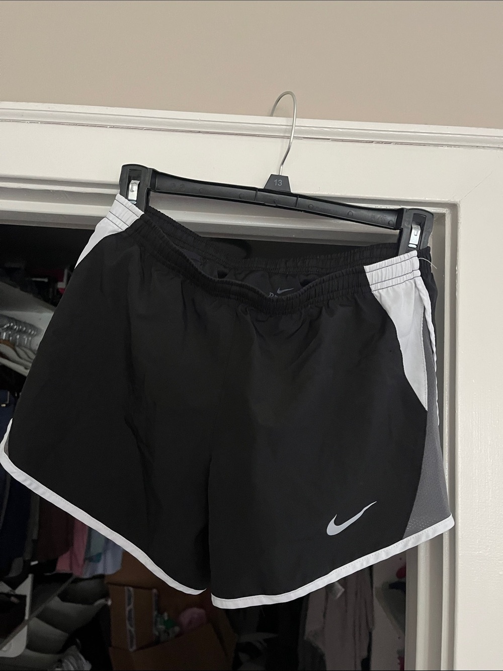 Nike Black Athletic Shorts with White Accents